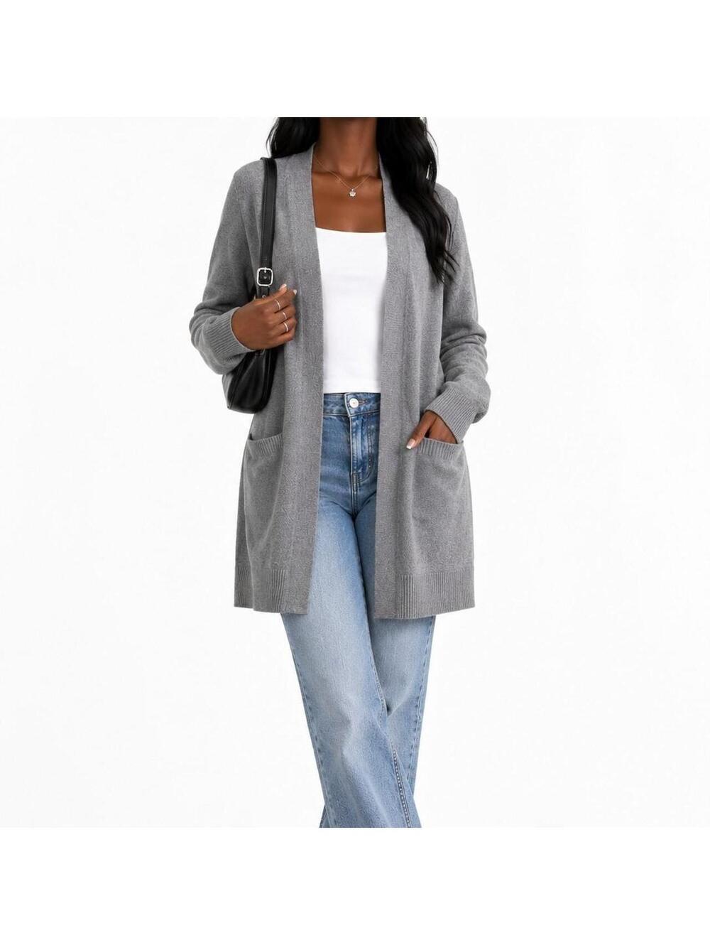 Minimalist Cozy Longline Cardigan | HanTon | XL